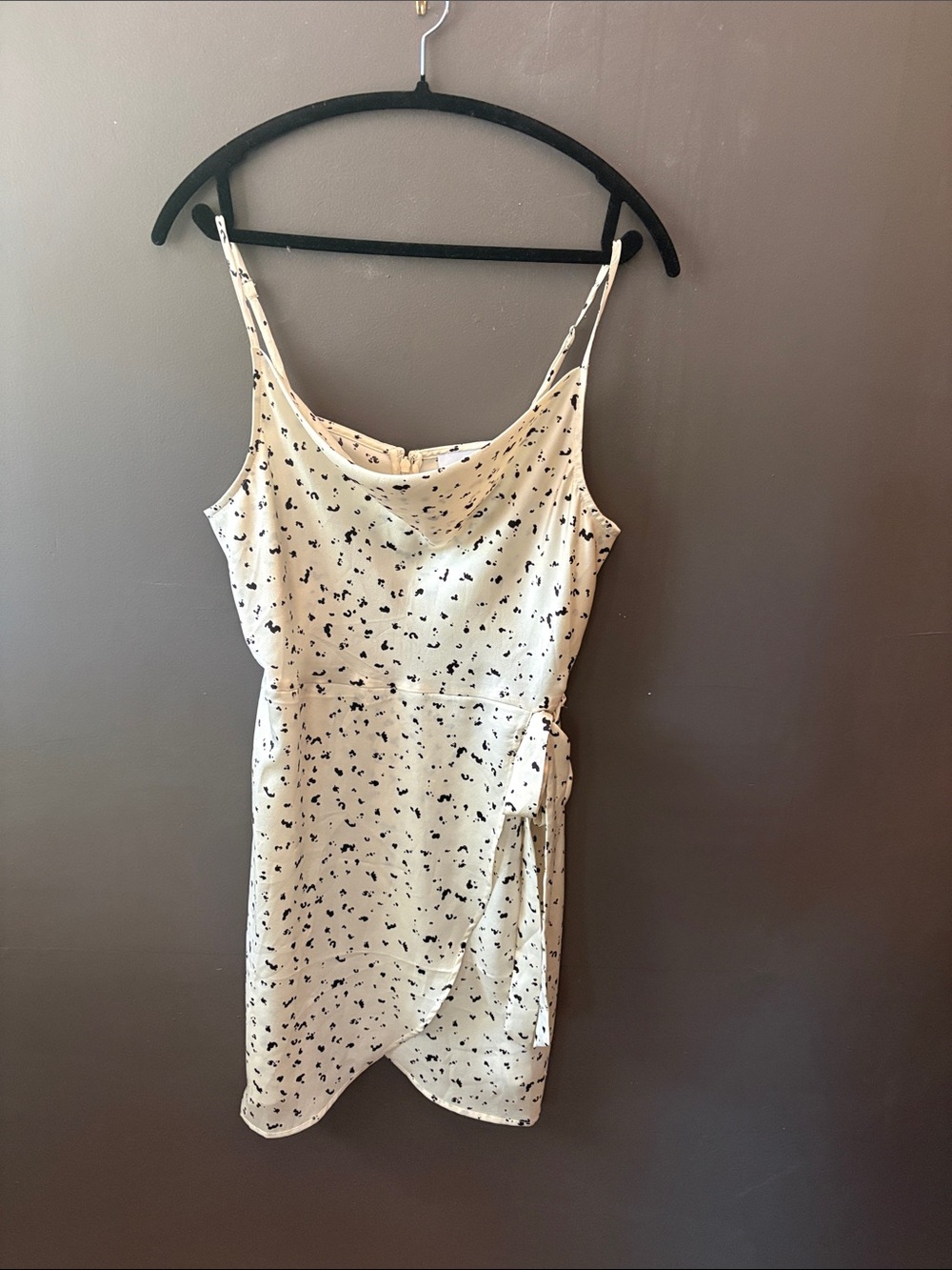 J.O.A. Cream Mini Dress with Black Print